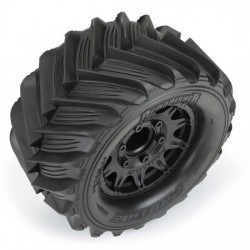 Demolisher 2.8 All Terrain Tires Mounted on Raid Black 6x30 Removable 12mm Hex Wheels (2) for Stampede 2wd & 4wd Front and Rear (PRO1019610)