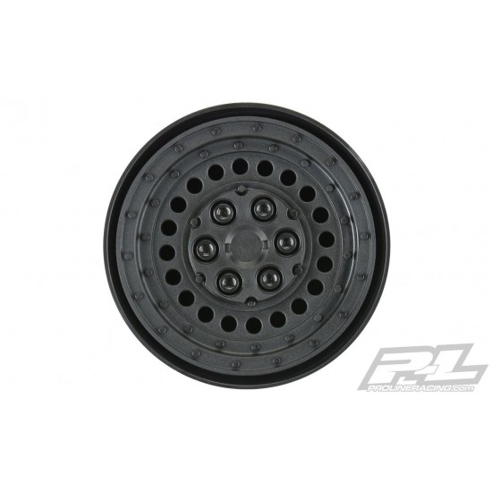 Carbine 1.9" Black Plastic Internal Bead-Loc Dually Wheels (2) for Rock Crawlers Front or Rear (PRO278600)