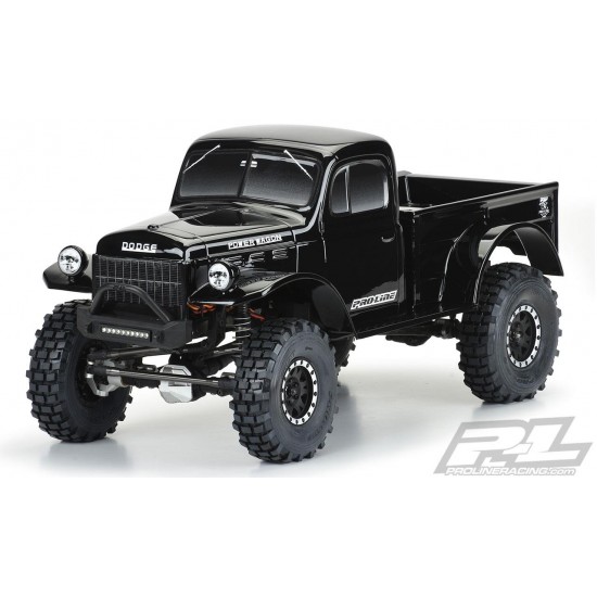 1946 Dodge Power Wagon Tough-Color (Black) Body for 12.3" (313mm) Wheelbase Scale Crawlers (PRO349918)