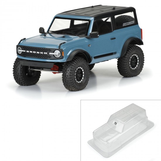 2021 Ford Bronco Clear Body Set with Scale Molded Accessories for 11.4" (290mm) Wheelbase Scale Crawlers (PRO356900)