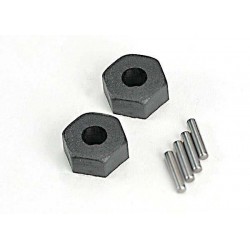 Wheel hubs, hex (2)/ stub axle pins (2), TRX1654