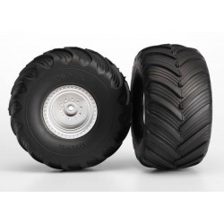Tires & wheels, assembled, glued (Monster Jam replica, satin, TRX3665