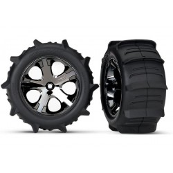 Tires & wheels, assembled, glued Paddle (All-Star black chro, TRX3776