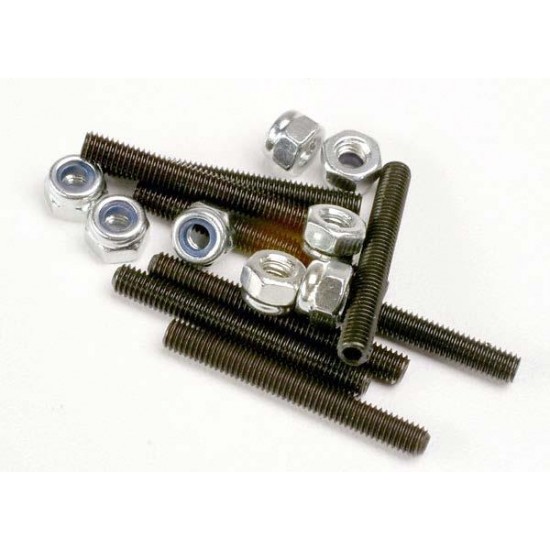 Set (grub) screws, 3x25mm (8)/ 3mm nylon locknuts (8), TRX3962