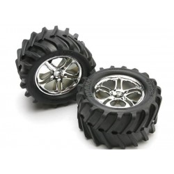 Tires & wheels, assembled, glued (SS (Split Spoke) chrome wh, TRX5173