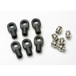 Rod ends, small, with hollow balls (6) (for Revo steering li, TRX5349