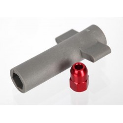 Antenna crimp nut, aluminum (red-anodized)/antenna nut tools, TRX5526R