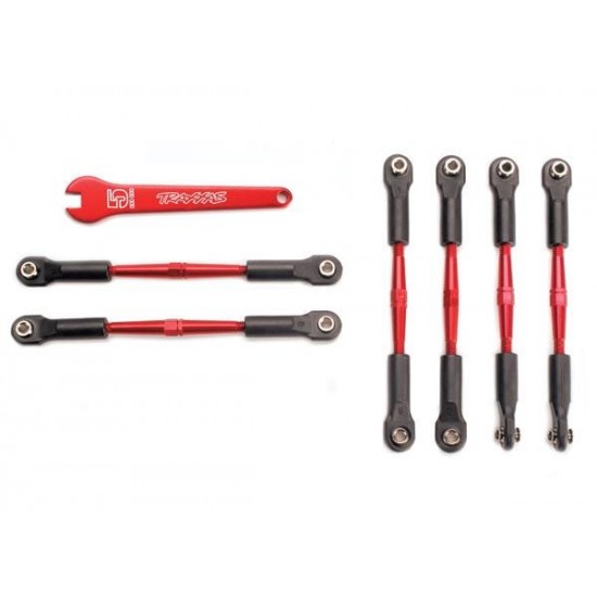 Turnbuckles, aluminum (red-anodized), camber links, 58mm (4), TRX5539X