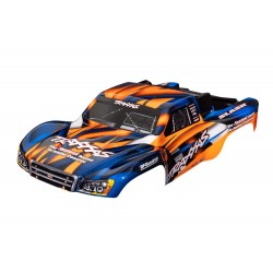 Body, Slash 2WD (also fits Slash VXL & Slash 4X4), orange & blue (painted, decals applied)