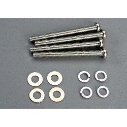 Screws, 6x60mm roundhead machine screws (4)/ 6.0 SW (4)/ 6x1, TRX6077