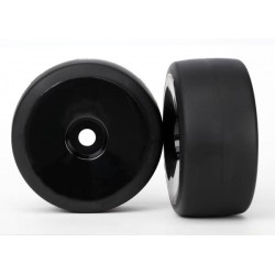 Tires & wheels, assembled, glued (black, dished wheels, slic, TRX6473