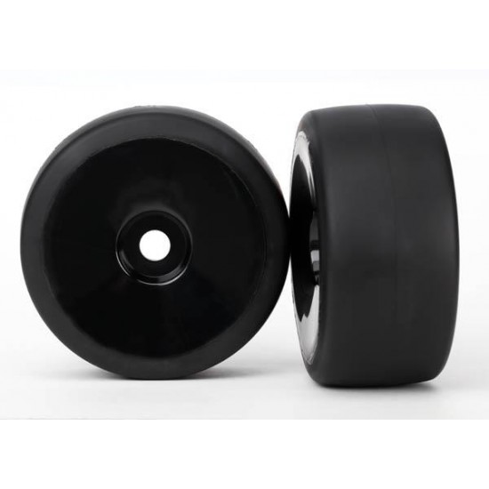 Tires & wheels, assembled, glued (black, dished wheels, slic, TRX6475