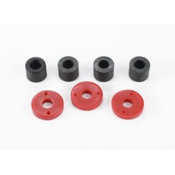 Piston, damper (2x0.5mm hole, red) (4)/ travel limiters (4), TRX7067