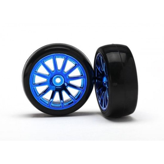 12-Sp Blue Wheels, Slick Tires Tires & W, TRX7573R