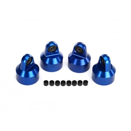 Shock caps, GTX shocks/ springaluminum (blue) (4) spacers(8), TRX7764A