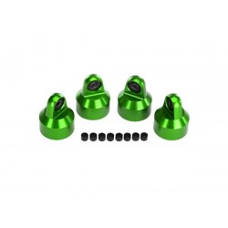 Shock caps, aluminum (green-anodized), GTX shocks (4)/ space, TRX7764G