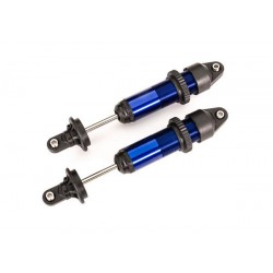 Shocks, GTX, medium (aluminum, blue-anodized) (fully assembled w/o springs) (2)