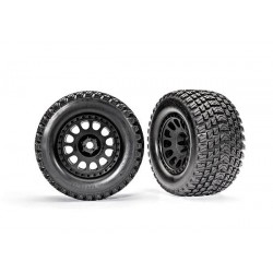 Tires & wheels, assembled, glued (XRT Race black wheels, Gravix tires, foam inserts) (left & right)
