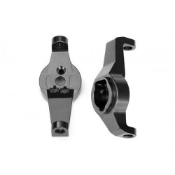 Caster blocks, 6061-T6 aluminum (charcoal gray-anodized), left and right
