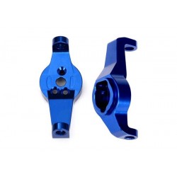 Caster blocks, 6061-T6 aluminum (blue-anodized), left and right