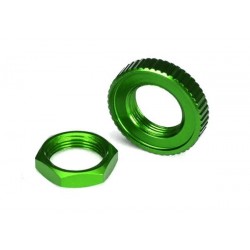 Servo saver nuts, aluminum, green-anodized (hex (1) serrated, TRX8345G