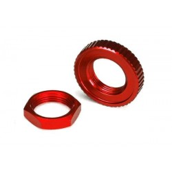 Servo saver nuts, aluminum, red-anodized (hex (1) serrated, TRX8345R