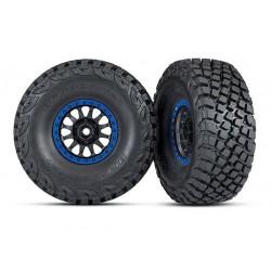 Tires and wheels, assembled, glued (Method Racing wheels, black with blue beadlock, BFGoodrichÂ® Baja KR3 tires) (2)