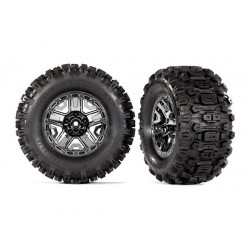 Tires & wheels, assembled, glued (black chrome 2.8' wheels, Sledgehammer, tires, foam inserts) (2) (TSM rated)