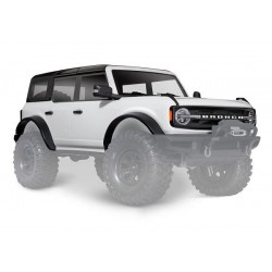 Body, Ford Bronco (2021), complete, oxford white (painted) (includes grille, side mirrors, door handles, fender flares, windshield wipers, spare tire mount, & clipless mounting) (requires #8080X inner fenders)