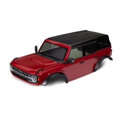 Body, Ford Bronco (2021), complete, red (painted) (includes grille, side mirrors, door handles, fender flares, windshield wipers, spare tire mount, & clipless mounting) (requires #8080X inner fenders)