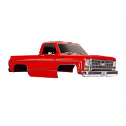 Body, Chevrolet K10 Truck (1979), complete, red (painted, decals applied) (includes grille, side mirrors, door handles, windshield wipers, & clipless mounting) (requires #9288 inner fenders)