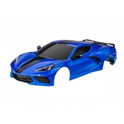 Body, Chevrolet Corvette Stingray, complete (blue) (painted, decals applied) (includes side mirrors, spoiler, grilles, vents, & clipless mounting)