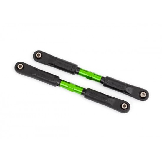 Camber links, front, Sledge (TUBES green-anodized, 7075-T6 aluminum, stronger than titanium) (117mm) (2)/ rod ends, assembled with steel hollow balls (4)/ aluminum wrench, 8mm (1)