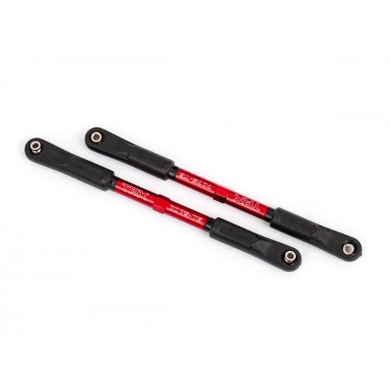 Camber links, rear, Sledge (TUBES red-anodized, 7075-T6 aluminum, stronger than titanium) (144mm) (2)/ rod ends, assembled with steel hollow balls (4)/ aluminum wrench, 8mm (1)