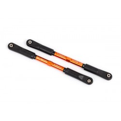 Camber links, rear, Sledge (TUBES orange-anodized, 7075-T6 aluminum, stronger than titanium) (144mm) (2)/ rod ends, assembled with steel hollow balls (4)/ aluminum wrench, 8mm (1)