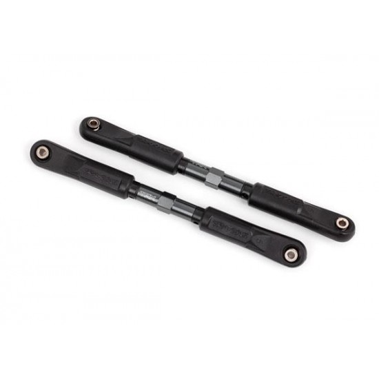 Toe links, Sledge (TUBES dark titanium-anodized, 7075-T6 aluminum, stronger than titanium) (120mm) (2)/ rod ends, assembled with steel hollow balls (4)/ aluminum wrench, 8mm (1)