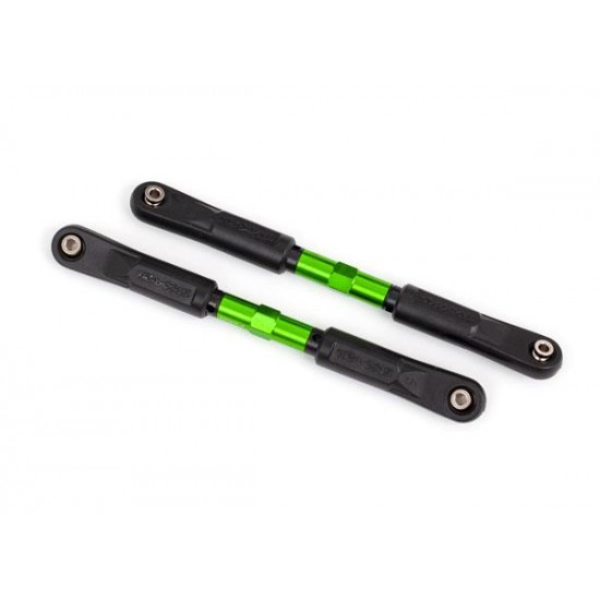 Toe links, Sledge (TUBES green-anodized, 7075-T6 aluminum, stronger than titanium) (120mm) (2)/ rod ends, assembled with steel hollow balls (4)/ aluminum wrench, 8mm (1)