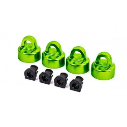 Shock caps, aluminum (green-anodized), GTX shocks (4)/ spacers (4) (for Sledge)