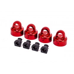 Shock caps, aluminum (red-anodized), GTX shocks (4)/ spacers (4) (for Sledge)
