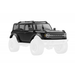 Body, Ford Bronco (2021), complete, black (includes grille, side mirrors, door handles, fender flares, windshield wipers, spare tire mount, & clipless mounting)