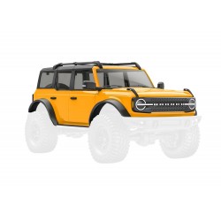 Body, Ford Bronco, complete, Cyber Orange (includes grille, side mirrors, door handles, fender flares, windshield wipers, spare tire mount, & clipless mounting)