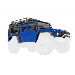 Body, Land Rover Defender, complete, blue (includes grille, side mirrors, door handles, fender flares, windshield wipers, spare tire mount, & clipless mounting)