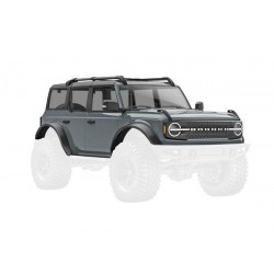 Body, Ford Bronco, complete, dark gray (includes grille, side mirrors, door handles, fender flares, windshield wipers, spare tire mount, & clipless mounting) (requires #9735 front & rear bumpers)