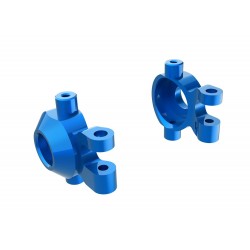 Steering blocks, 6061-T6 aluminum (blue-anodized) (left & right)/ 2.5x12mm BCS (with threadlock) (2)/ 2x6mm SS (with threadlock) (4)