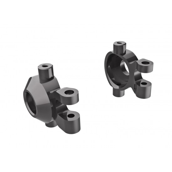 Steering blocks, 6061-T6 aluminum (dark titanium-anodized) (left & right)/ 2.5x12mm BCS (with threadlock) (2)/ 2x6mm SS (with threadlock) (4)