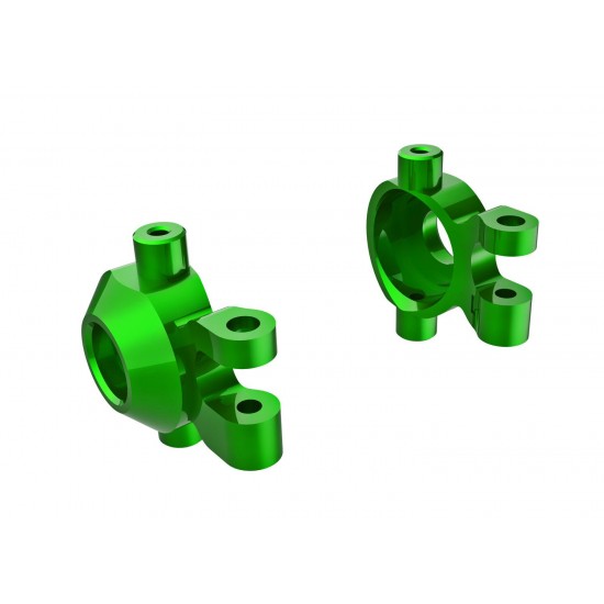 Steering blocks, 6061-T6 aluminum (green-anodized) (left & right)/ 2.5x12mm BCS (with threadlock) (2)/ 2x6mm SS (with threadlock) (4)