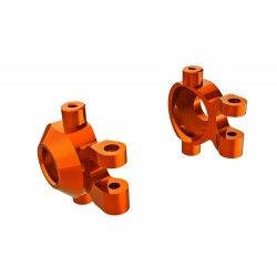 Steering blocks, 6061-T6 aluminum (orange-anodized) (left & right)/ 2.5x12mm BCS (with threadlock) (2)/ 2x6mm SS (with threadlock) (4)