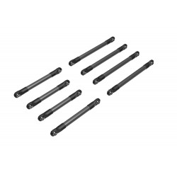 Suspension link set, 6061-T6 aluminum (dark titanium-anodized) (includes 5x53mm front lower links (2), 5x46mm front upper links (2), 5x68mm rear lower or upper links (4))