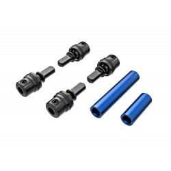 Driveshafts, center, male (metal) (4)/ Driveshafts, center, female, Aluminum 6061-T6 (blue-anodized) (front & rear)