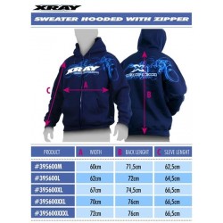 XRAY SWEATER HOODED WITH ZIPPER - BLUE (M), X395600M